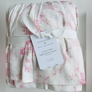 LoveShackFancy La Vie en Rose Ruffle 100% Cotton Shower Curtain NWT Retail $129